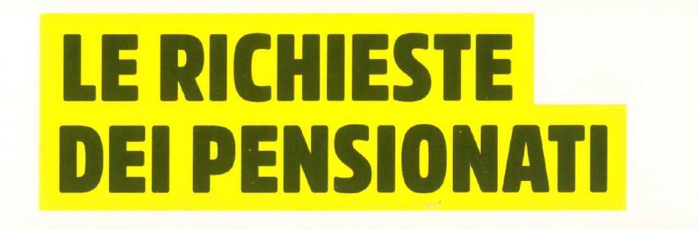 LE PROPOSTE DEI PENSIONATI E IL CONFRONTO CON IL GOVERNO
